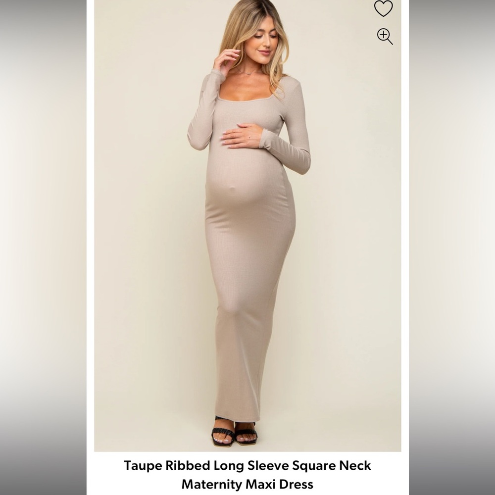 Tan maternity dress